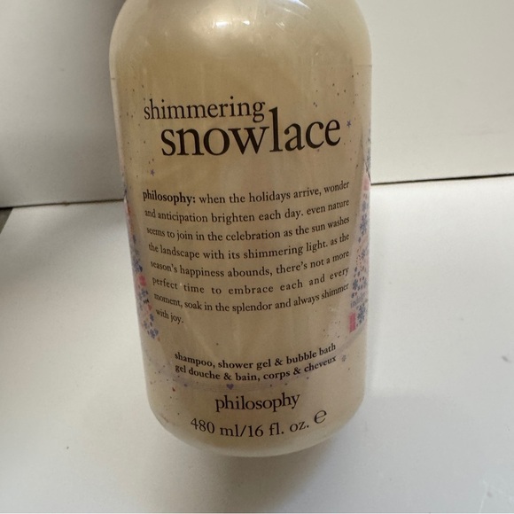 Philosophy Shimmering Snowlace Shampoo, Shower Gel & Bubble Bath 16 OZ - Picture 2 of 3